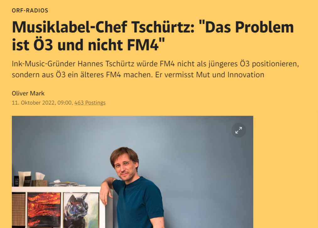 Musiklabel-Chef Tschürtz_ _Das Problem ist Ö3 und nicht FM4_ - ORF - derStandard.at › Etat